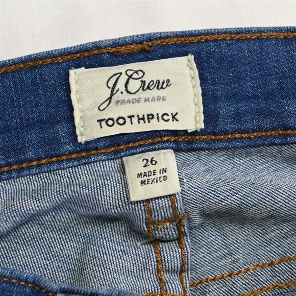 J.CREW 26 Mid Rise Skinny Medium Wash Stretch Denim Womens Jeans - Picture 3 of 7
